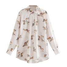 Load image into Gallery viewer, Aachoae Leopard Stylish Shirt Women Turn Down Collar Office Fashion Female Blouse Long Sleeve Plus Size Lady Tops Blusa Feminina